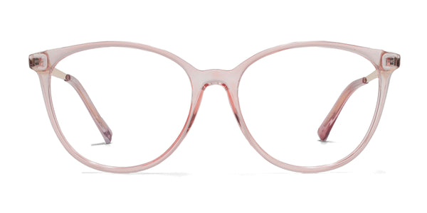 coco oval pink eyeglasses frames front view