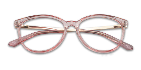 coco oval pink eyeglasses frames top view