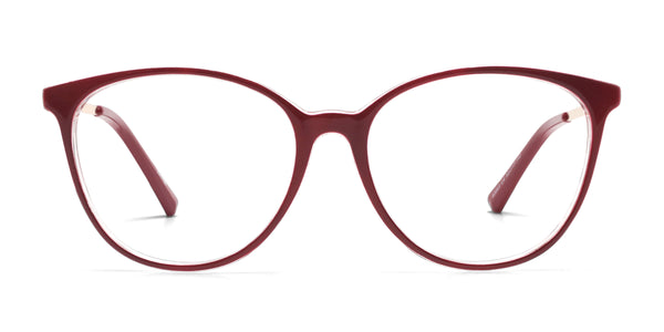 coco oval red eyeglasses frames front view
