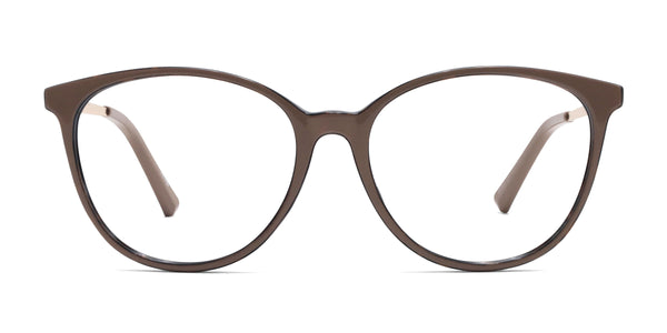 coco oval brown eyeglasses frames front view