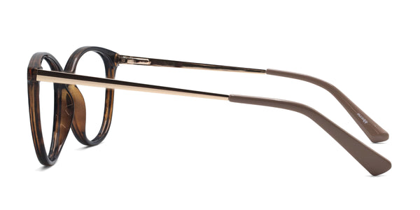 coco oval brown eyeglasses frames side view