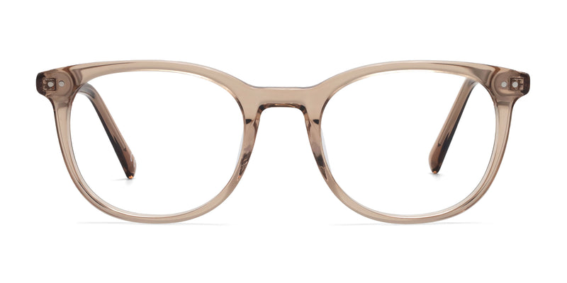 collins square brown eyeglasses frames front view