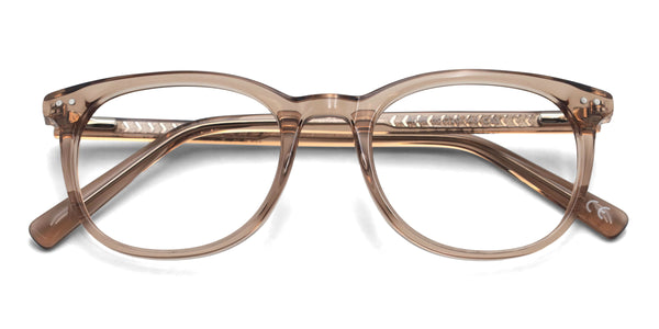collins square brown eyeglasses frames top view
