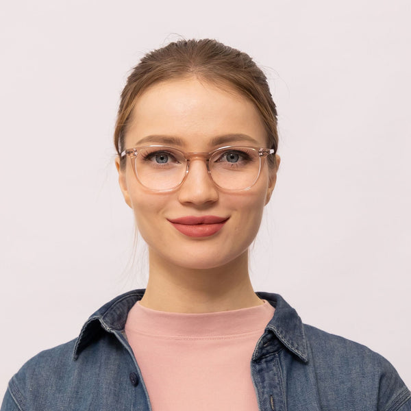 collins square brown eyeglasses frames for women front view