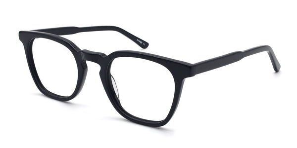 cozy square black eyeglasses frames angled view
