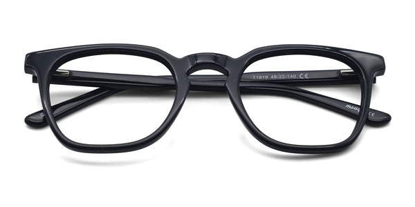 cozy square black eyeglasses frames top view