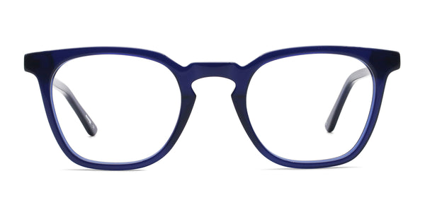 cozy square blue eyeglasses frames front view