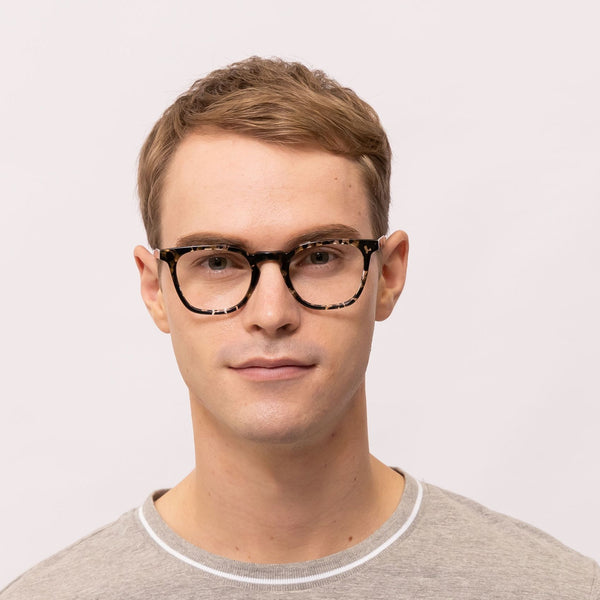 cozy square tortoise eyeglasses frames for men front view