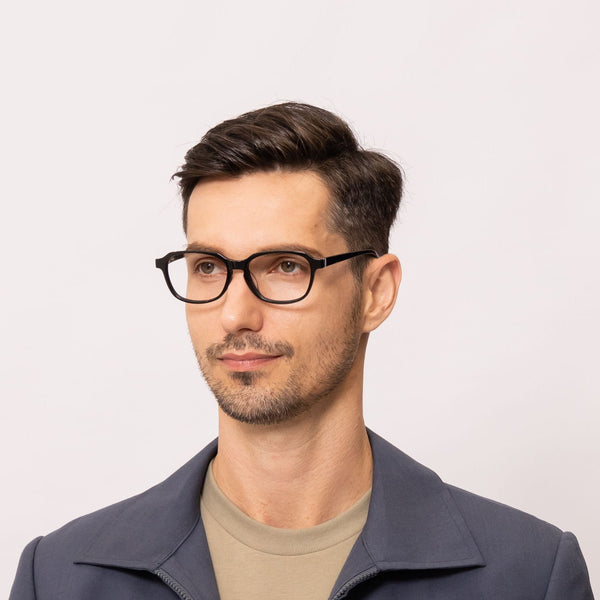 Dan Rectangle Black Eyeglasses - Mouqy Eyewear