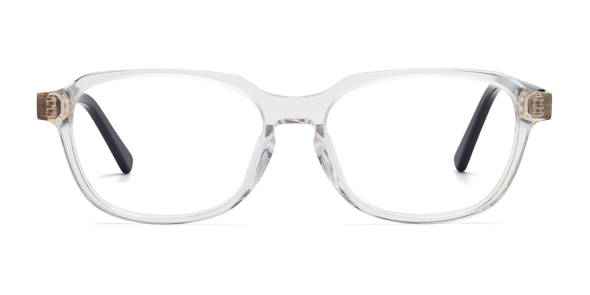 Dan Rectangle Clear Black eyeglasses frames front view