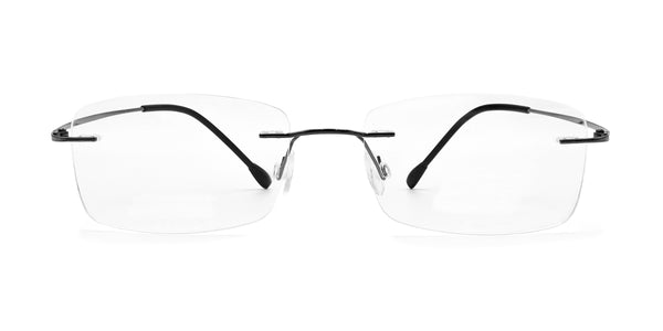 dapper rectangle silver eyeglasses frames front view
