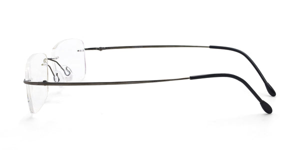 dapper rectangle silver eyeglasses frames side view