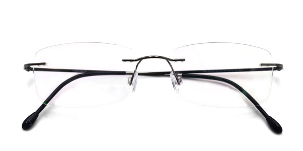 dapper rectangle silver eyeglasses frames top view