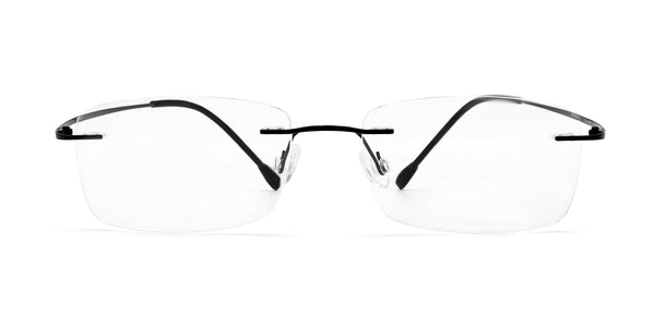 dapper rectangle black eyeglasses frames front view