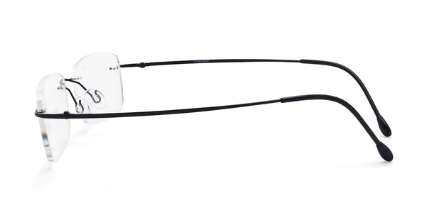 dapper rectangle black eyeglasses frames side view