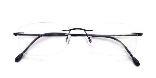 dapper rectangle black eyeglasses frames top view