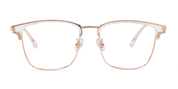 dawn square rose gold eyeglasses frames front view