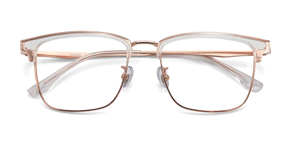 dawn square rose gold eyeglasses frames top view