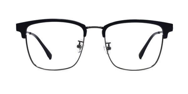 dawn square black gunmetal eyeglasses frames front view