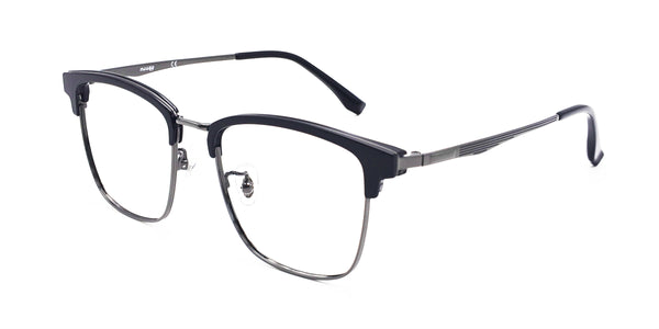 dawn square black gunmetal eyeglasses frames angled view