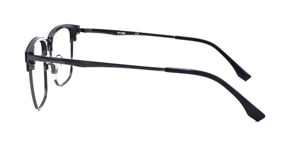 dawn square black gunmetal eyeglasses frames side view