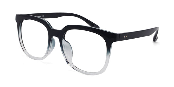 dazzling square two tone blue eyeglasses frames angled view