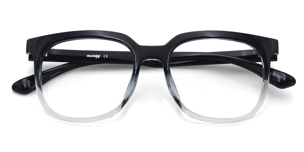 dazzling square two tone blue eyeglasses frames top view