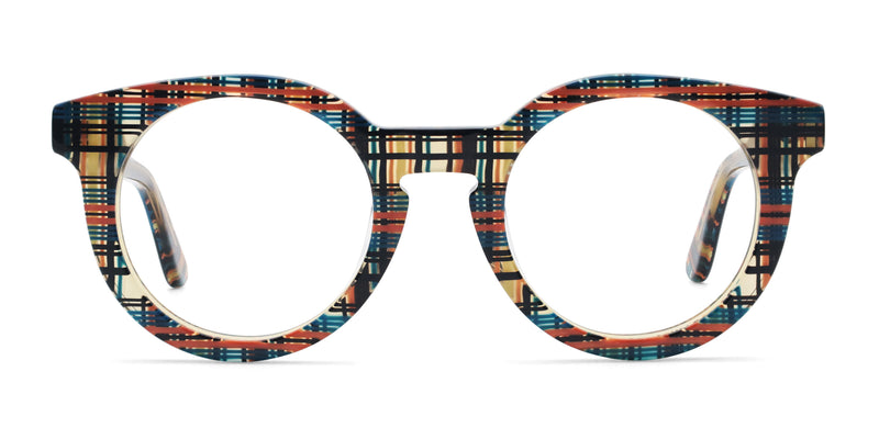 debbie round striped eyeglasses frames front view