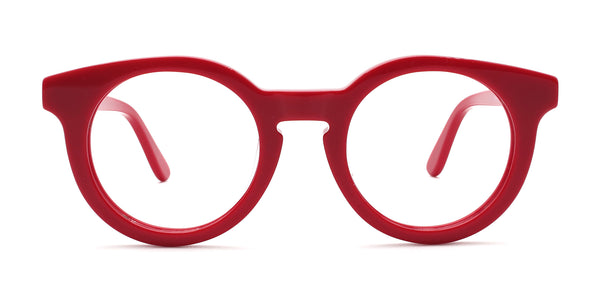 debbie round red eyeglasses frames front view