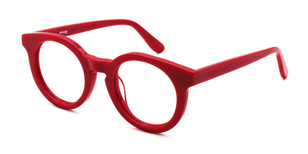 debbie round red eyeglasses frames angled view
