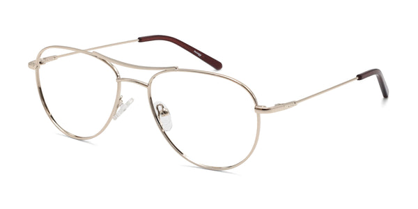 denica aviator light gold eyeglasses frames angled view