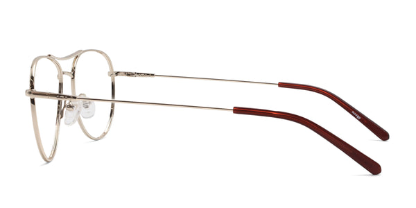denica aviator light gold eyeglasses frames side view