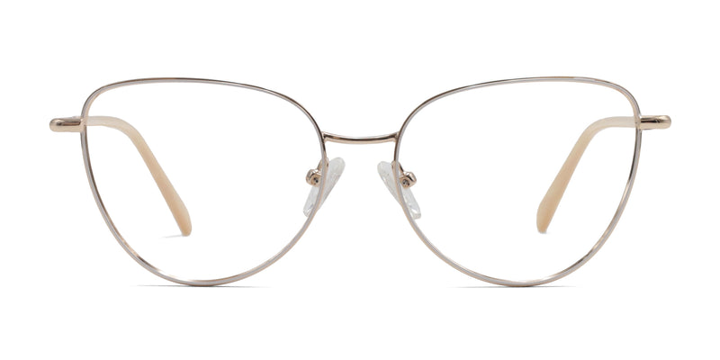 diana cat eye gold eyeglasses frames front view
