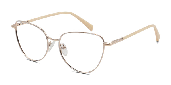 diana cat eye gold eyeglasses frames angled view