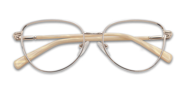 diana cat eye gold eyeglasses frames top view