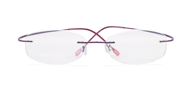 dreamy oval purple eyeglasses frames front view