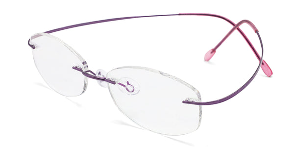 dreamy oval purple eyeglasses frames angled view