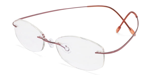 dreamy oval pink eyeglasses frames angled view