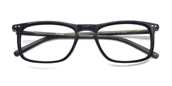 dylan rectangle black eyeglasses frames top view