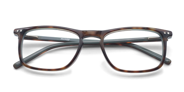 dylan rectangle tortoise eyeglasses frames top view