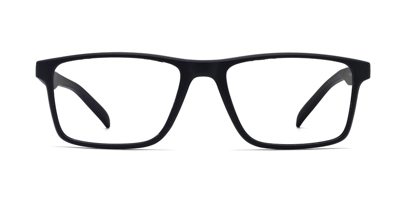 dynamic rectangle black eyeglasses frames front view