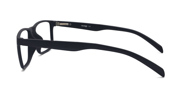 dynamic rectangle black eyeglasses frames side view