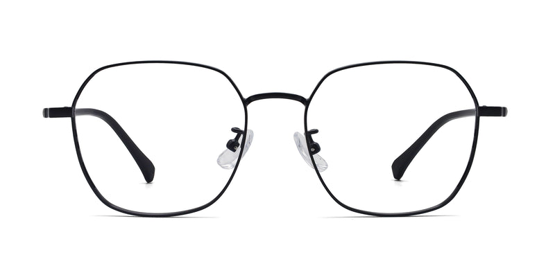 elan geometric matte black eyeglasses frames front view
