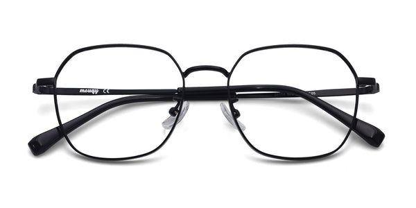 elan geometric matte black eyeglasses frames top view