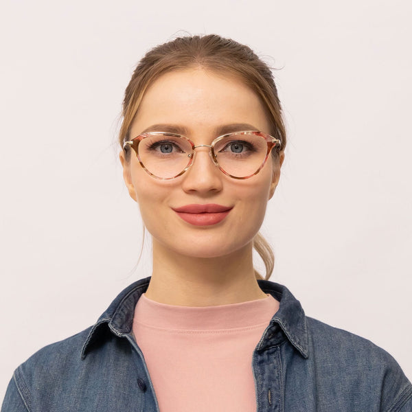 element cat eye red eyeglasses frames for women front view