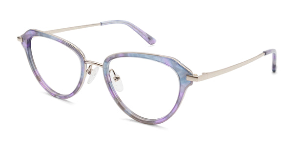 element cat eye purple eyeglasses frames angled view