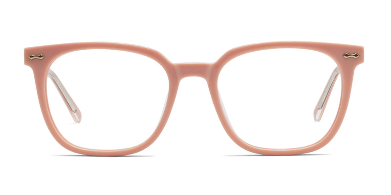 ella square pink eyeglasses frames front view