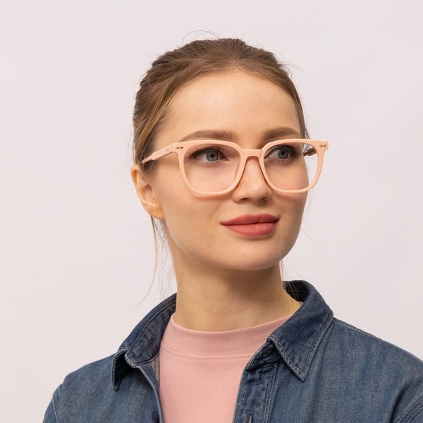 ella square pink eyeglasses frames for women side view
