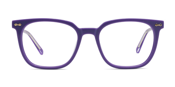 ella square purple eyeglasses frames front view