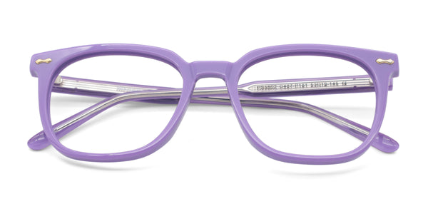 ella square purple eyeglasses frames top view